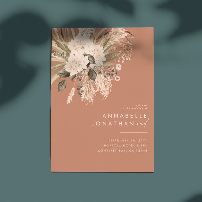 Poster Folhagem elegante moderna e botânica do terracotta (Criador carregado)