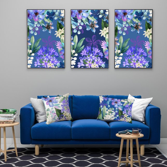 Poster folhagem floral de cor aquosa verde (Criador carregado)