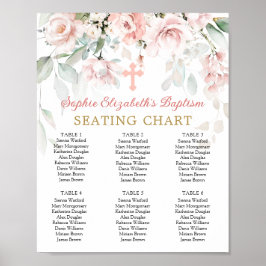 Poster Folhagem Rosa Folhagem Cruzada Batismo Gráfico Sen