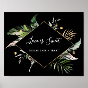 Poster Folhagem Tropical Selvagem Amor é Sinal de Desert