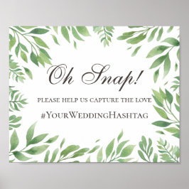 Poster Folhagem verde. Casamento verde hashtag instagram