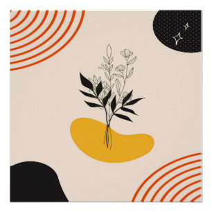 Pôster Folhas abstrato Minimalistas