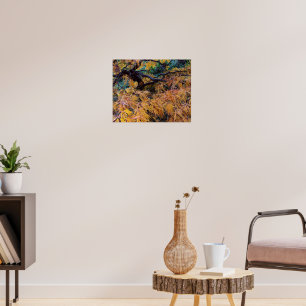 Poster Folhas Amarelas Douradas do Bordo Japonês Laceleaf