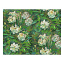 Folhas brancas de folhas verdes pintura floral