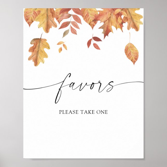 Poster Folhas caindo - lembrancinhas de casamento, por fa (Frente)