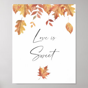 Poster Folhas caindo - o amor é doce, aproveite um agrado