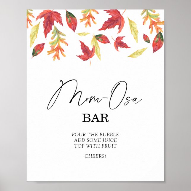 Poster Folhas chá de fraldas Momosa bar (Frente)