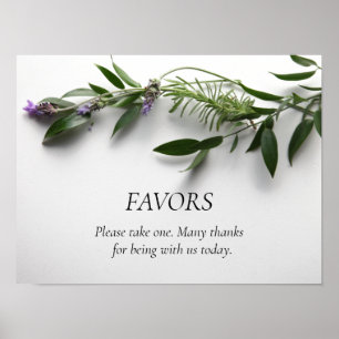 Poster Folhas com lavanda