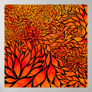 Poster Folhas de abstrato
