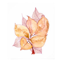 Folhas de Aquarela de Outono Ilustração Botânica