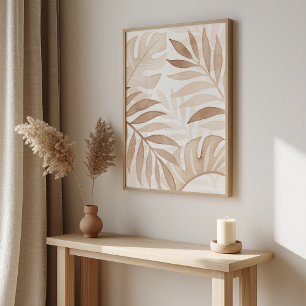 Pôster Folhas de Aquarela - Poster Zen - Arte de Parede N