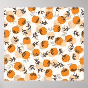 Poster Folhas de Arte Folclórica Estilo Escandinavo