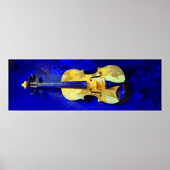 Poster Folhas de Azul de Espuma do Mar Verde Violino Sapp (Frente)