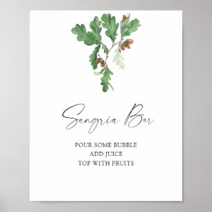 Poster Folhas de bolota chá de noiva - bar de sangria