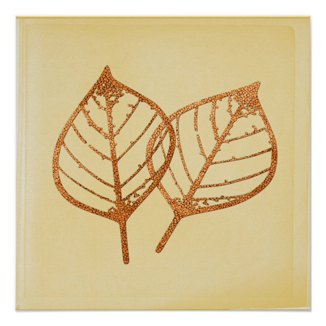 Pôster Folhas de Cobre de Vintage (Frente)