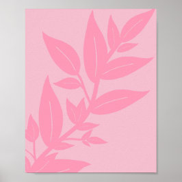 Poster Folhas de cor-de-rosa