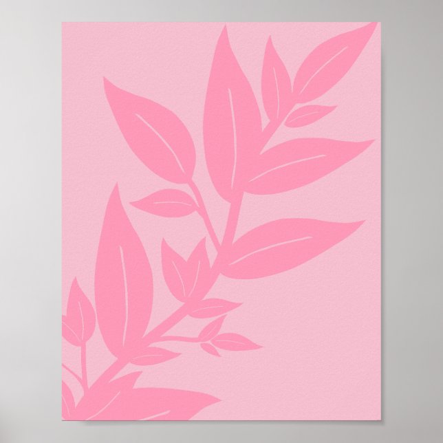 Poster Folhas de cor-de-rosa (Frente)