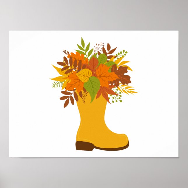 Poster Folhas de cor Plantas em Raízes (Frente)