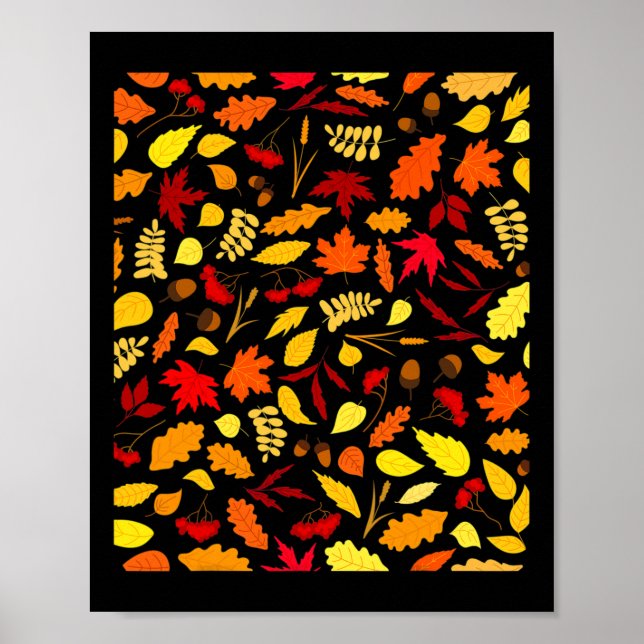 Poster Folhas de Design de Caimento de Padrão Trigo (Frente)