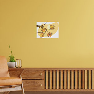 Poster Folhas de Mapeamento de Outono com Ramificações e 