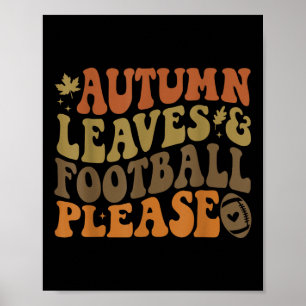 Poster Folhas de Outono & Futebol Por Favor - Retro