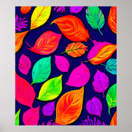 Poster Folhas de outono coloridas Trabalho de arte