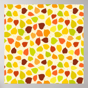 Poster Folhas de outono da árvore Linden