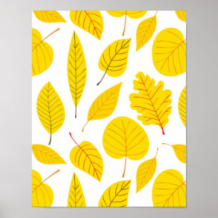 Poster Folhas de outono em amarelo