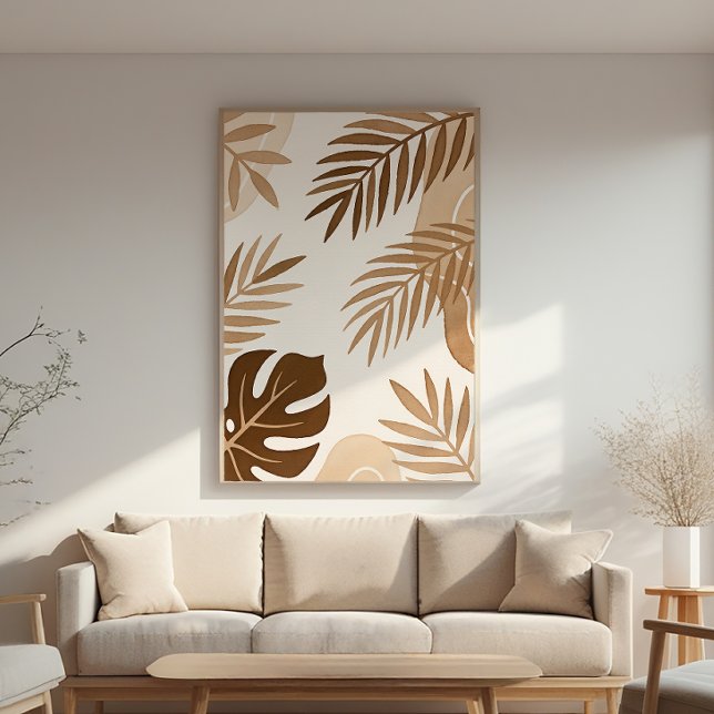 Pôster Folhas de Palma - Zen Poster - Neutral Wall Impres (Criador carregado)