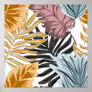 Poster Folhas de palmeira, tropical, botânicas, selva,