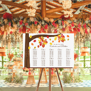 Poster Folhas de queda do outono que Wedding a carta do