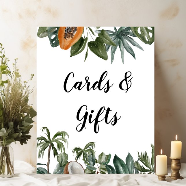 Poster Folhas de Verde Tropical de Cores Aquáticas Trende (Criador carregado)