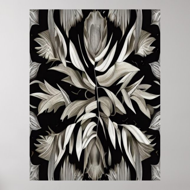 Poster Folhas de Vintagem Tropicais (Frente)