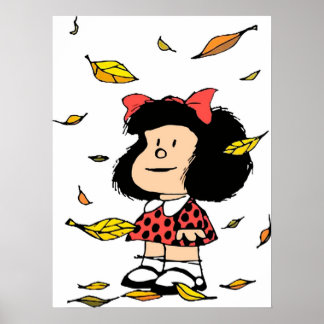 Poster Folhas do outono de Mafalda argentino Quino Comic