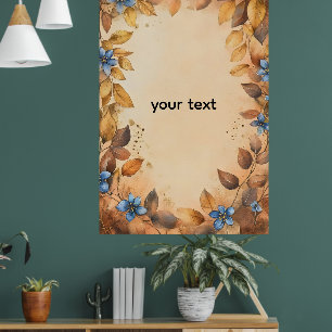 Poster Folhas douradas personalizadas é um papel de pared