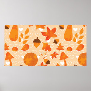 Poster Folhas e loucos de outono. Linda mão da natureza