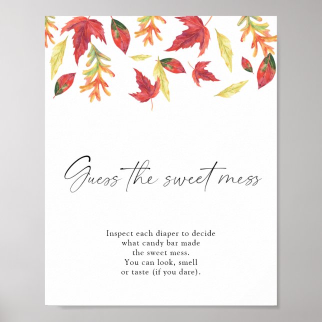 Poster Folhas em queda - adivinha a doce bagunça (Frente)