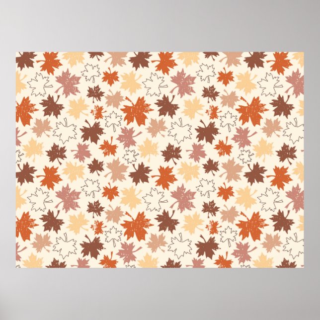 Poster Folhas em queda na design de outono da Terra natur (Frente)