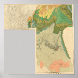 Pôster Folhas geológicos do mapa