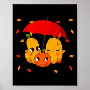 Poster Folhas Latinhas de Pumpkin Spice Queda no outono