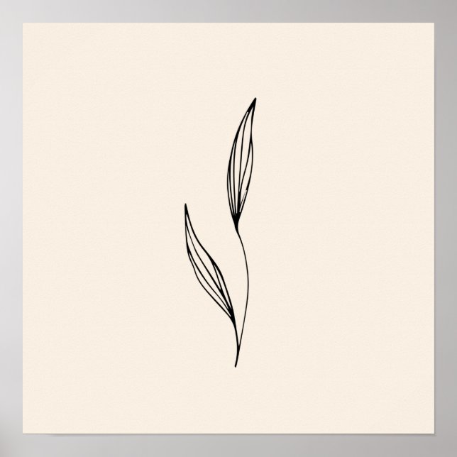 Poster Folhas Negras mínimas (Frente)