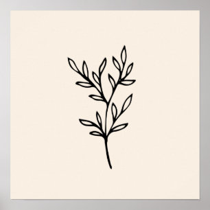 Poster Folhas Negras mínimas