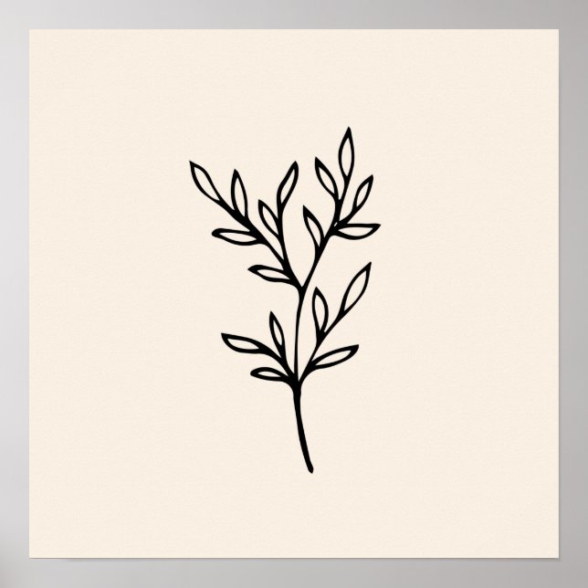 Poster Folhas Negras mínimas (Frente)