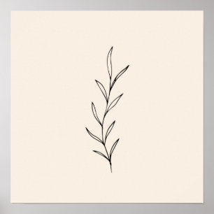 Poster Folhas Negras mínimas