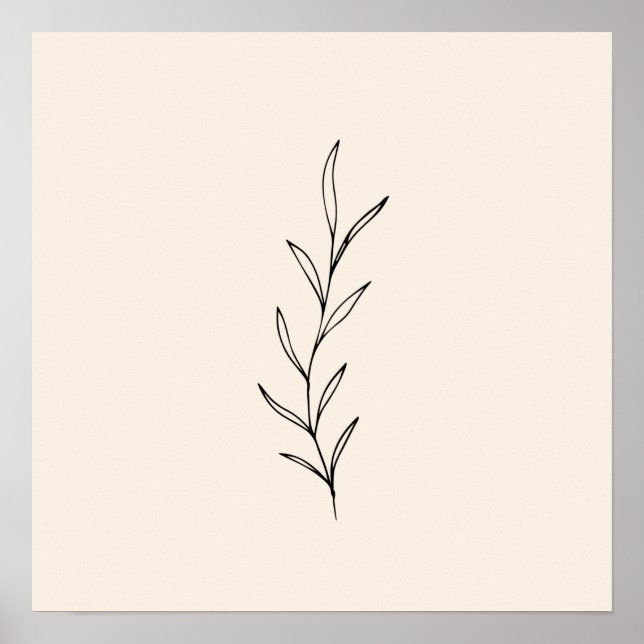 Poster Folhas Negras mínimas (Frente)