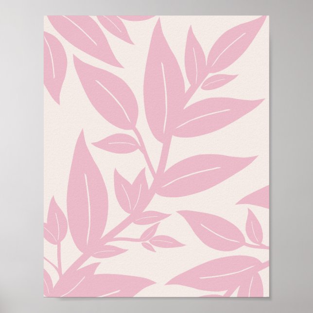 Poster Folhas Rosa Botânica (Frente)