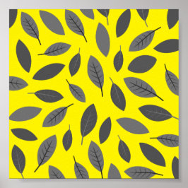 Poster Folhas Sobre Amarelo