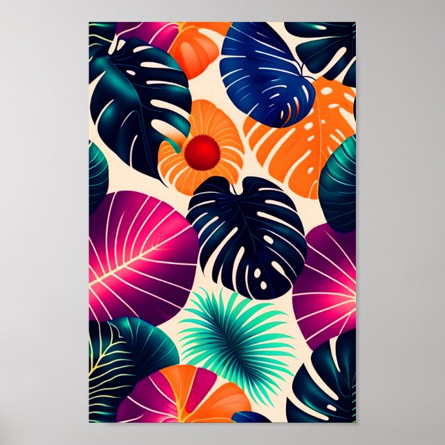 Poster Folhas tropicais (Frente)