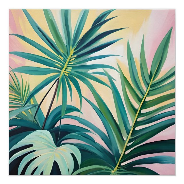 Pôster Folhas tropicais (Frente)