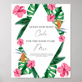 Poster Folhas tropicais - Adivinhem Quantas Corcas